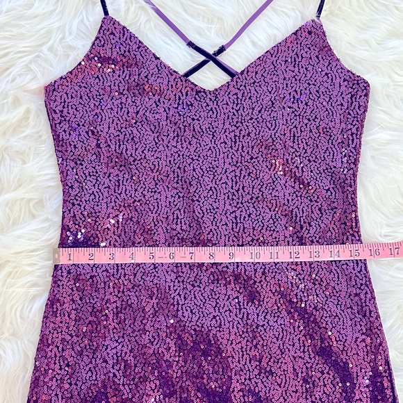 Betsey Johnson Plum Sequin Dress NWT Size 8 - Picture 10 of 17